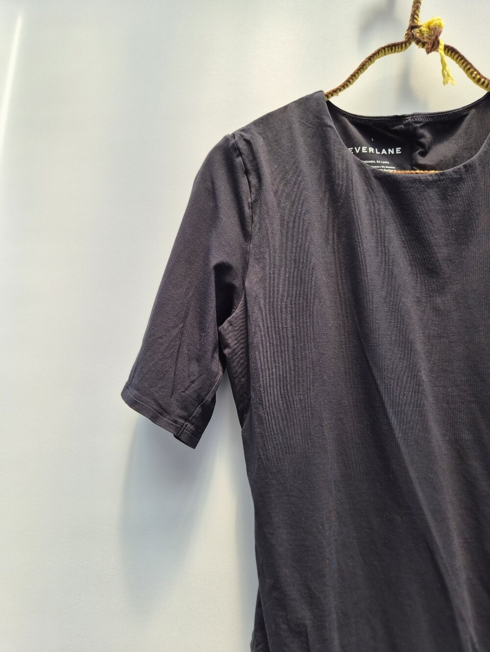 Everlane Supima Cotton Short Sleeve Bodysuit Black Large Clean Girl Minimalist - Picture 4 of 16